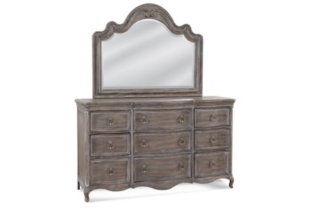 American Woodcrafters Genoa Dresser Mirror Set