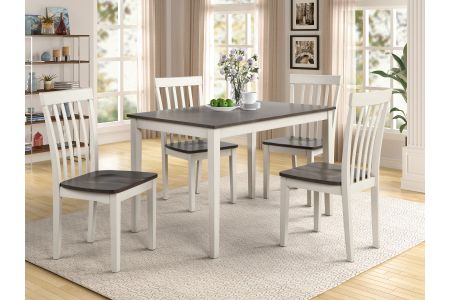 CrownMark Brody White Grey 5 Piece Table Set