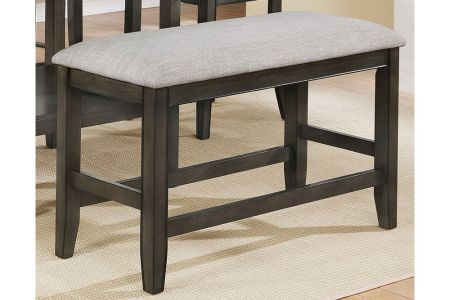 CrownMark Fulton Grey Counter Height Bench