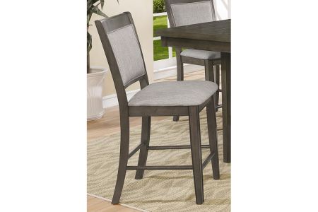 CrownMark Fulton Grey Counter Height Pair of Chairs