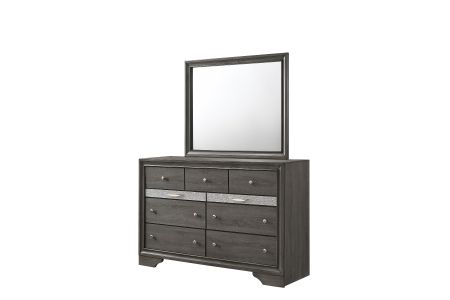 CrownMark Regata Grey Dresser and Mirror Set