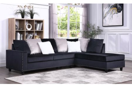 Happy Homes Cindy Black Reversible Sectional