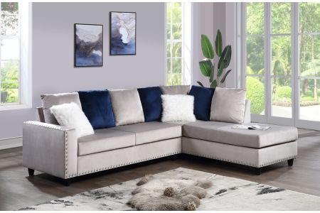 Happy Homes Cindy Silver Reversible Sectional