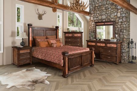 Horizon Homes Copper Canyon Bed with Headboard, Footboard, and Rails