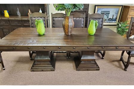 Lone Star Rustic Gran Hacienda 8' Double Pedestal Table