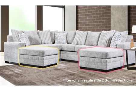 Delta Galatic Oyster Inter-Changeable Ottoman Sectional 