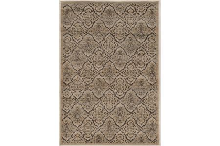Powell Linon Jewell Collection Vintage Trellis Beige and Blue 5'x 7'6" Area Rug