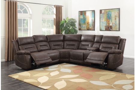 Steve Silver Aria Saddle Brown Power Sectional