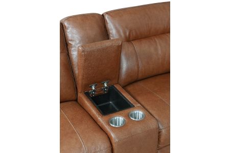 Steve Silver Casa Brown Dual Power Leather Sectional