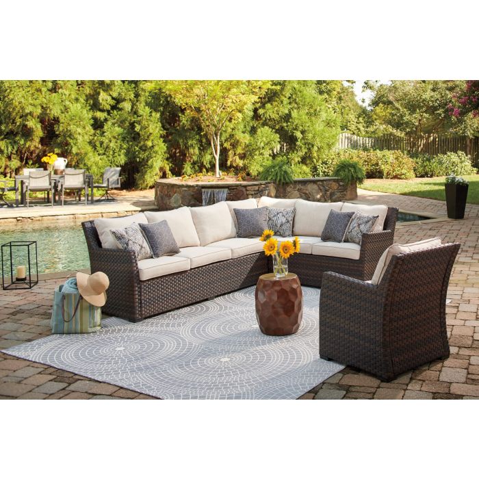 Ashley Easy Isle 3-Piece Sofa Sectional and Chair with Cushion