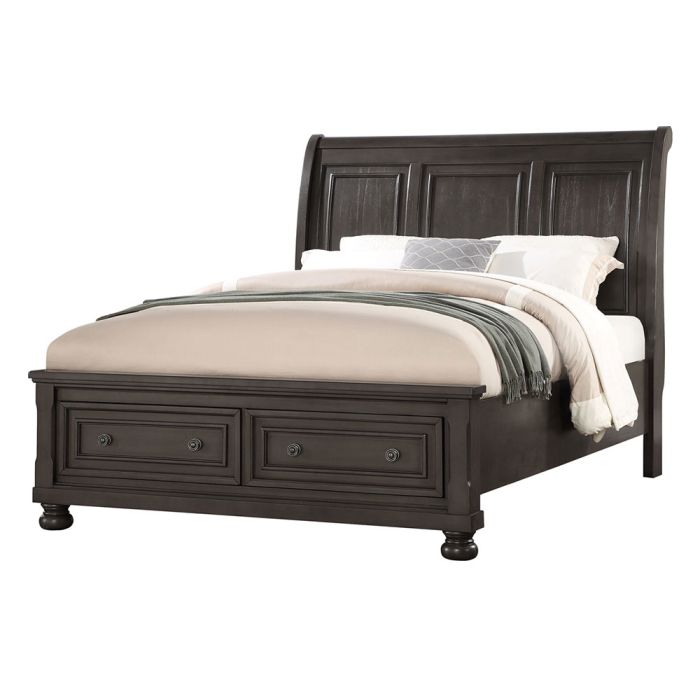 Avalon Soriah Grey Bed with Headboard, Footboard, and Rails