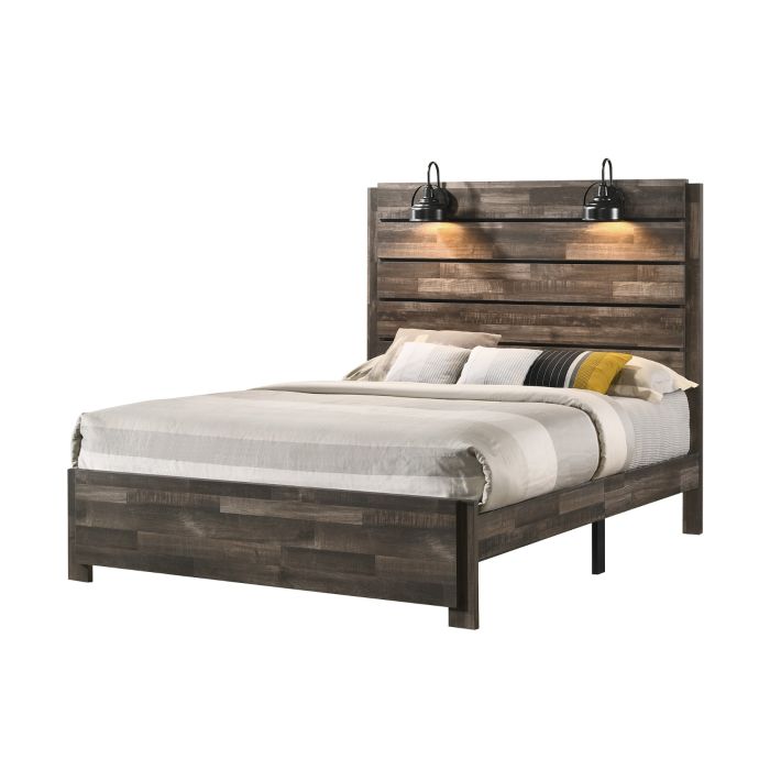 CrownMark Carter Bed with Headboard, Footboard and Rails
