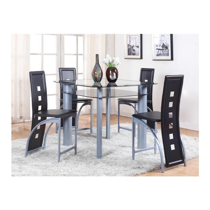 CrownMark Echo 5 Piece Counter Height Dining Set