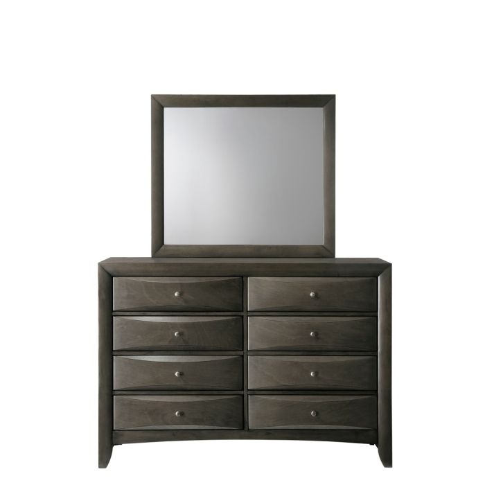 CrownMark Emily Grey Dresser and Mirror