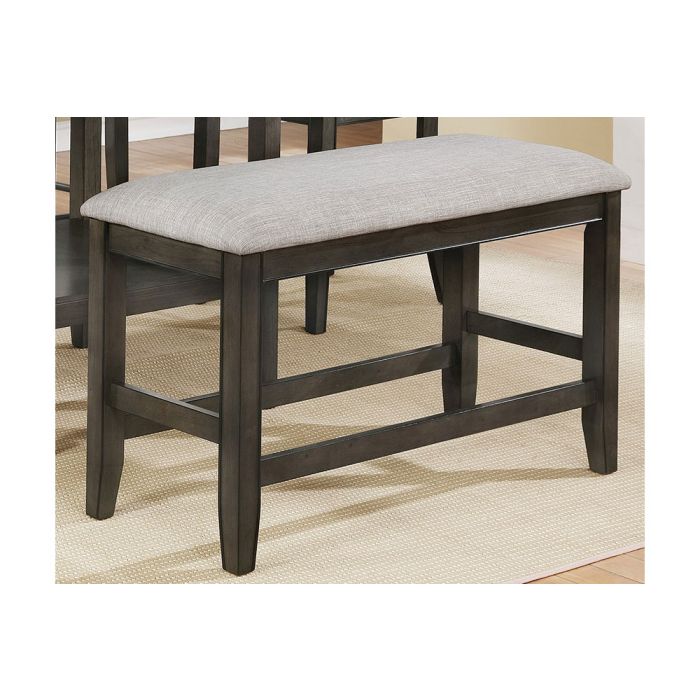 CrownMark Fulton Grey Counter Height Bench