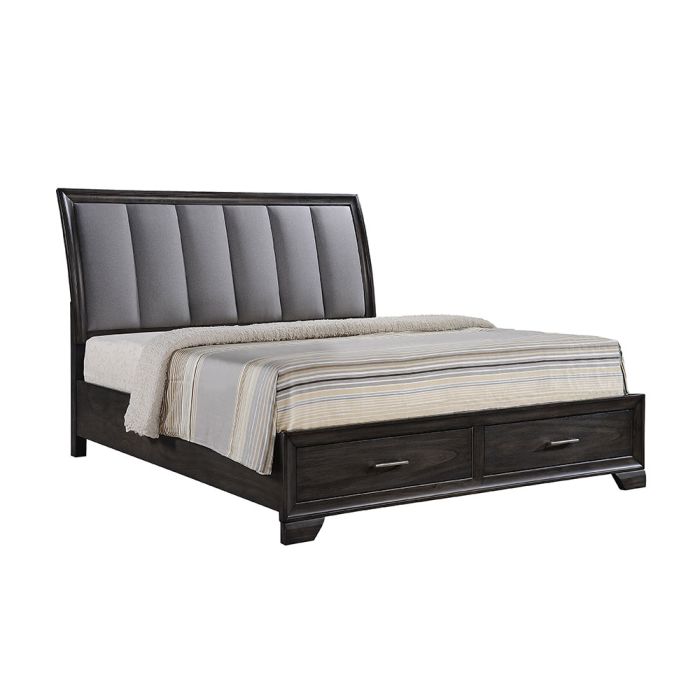CrownMark Jaymes Bed with Headboard, Footboard, and Rails