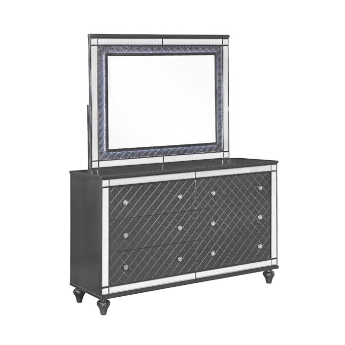 CrownMark Refino Dresser and Mirror Set
