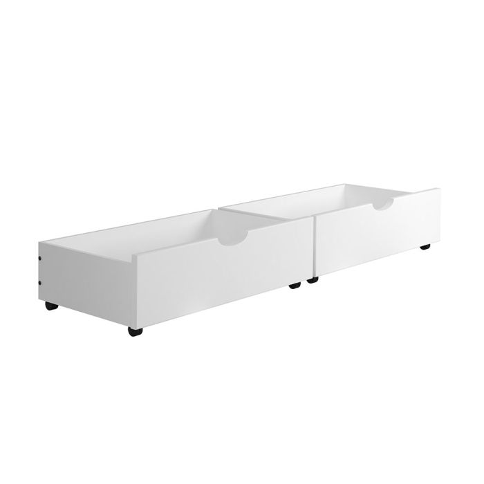 Donco White Twin Dual Underbed Drawers