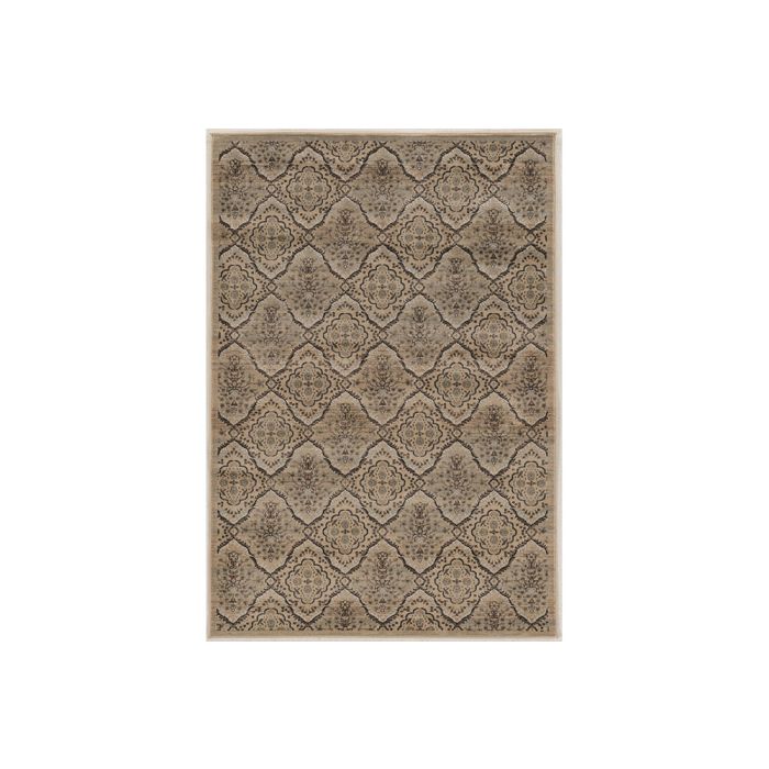 Powell Linon Jewell Collection Vintage Trellis Beige and Blue 5'x 7'6" Area Rug