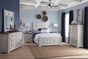 American Woodcrafters Brighten 6 Piece Set (Headboard, Footboard, Rails, Dresser, Mirror, and Nightstand)