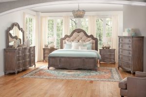 American Woodcrafters Genoa 6 Piece Set (Headboard, Footboard, Rails, Dresser, Mirror, and Nightstand)