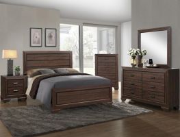 Crown Mark Farrow Chocolate 6 Piece Set (Headboard, Footboard, Rails, Dresser, Mirror, and Nightstand)