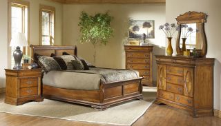 Elements Shenandoah Low Profile 6 Piece Set (Headboard, Footboard, Rails, Bureau, Mirror, and Nightstand)