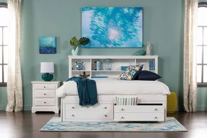 New Classic Bayfront Lounge 6 Piece Set (Headboard, Footboard, Rails, Dresser, Mirror, and Nightstand)