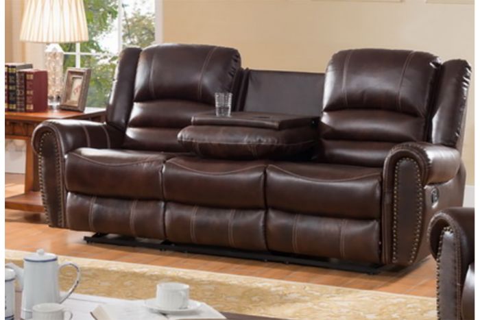 Master 6218 Brown Leather Sofa